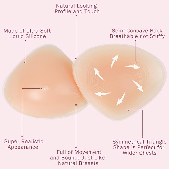 IVITA One Pair Triangle Shape Silicone Breast Forms